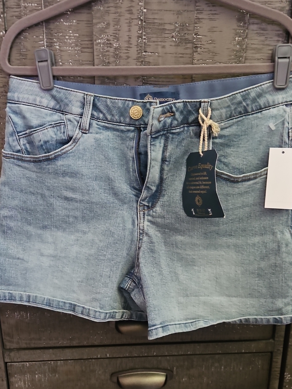 Democracy Light Wash Denim Shorts - Pale Blue